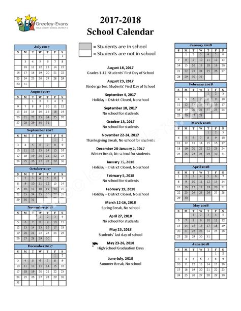 Greeley District 6 Calendar